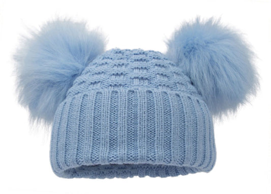 Pom Pom Hat - Blue