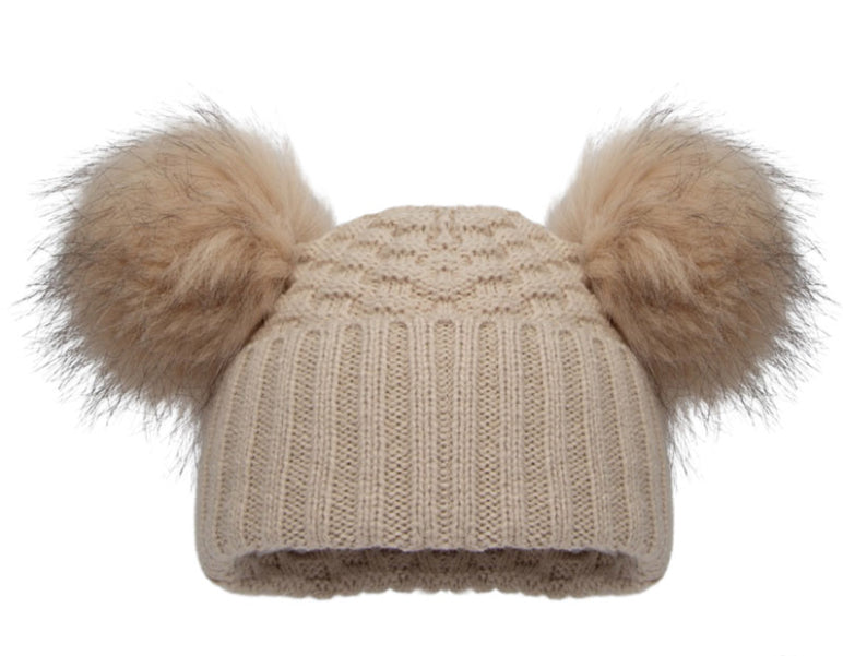 Pom Pom Hat - Beige