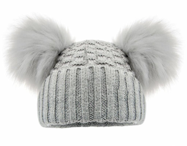 Pom Pom Hat - Grey