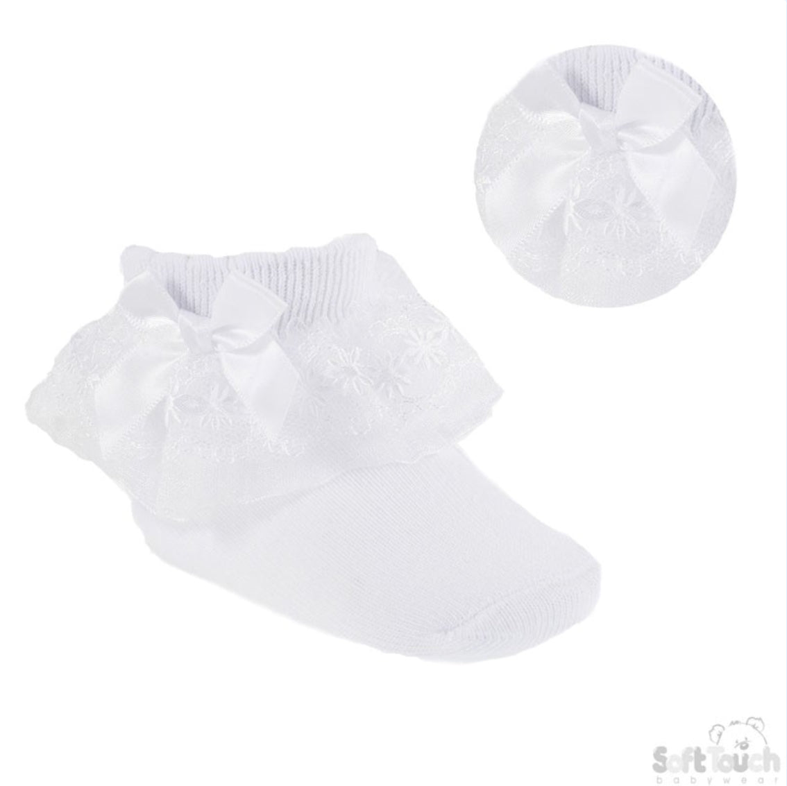 Girls White Lace Frill Socks