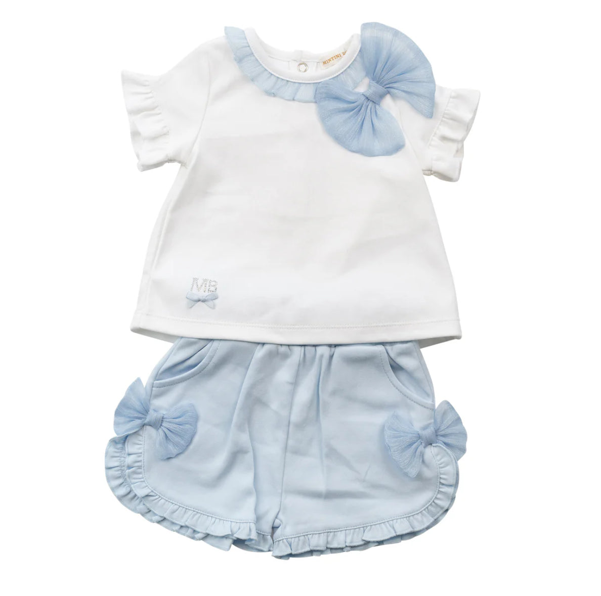 Mintini Top & Short-White/Blue