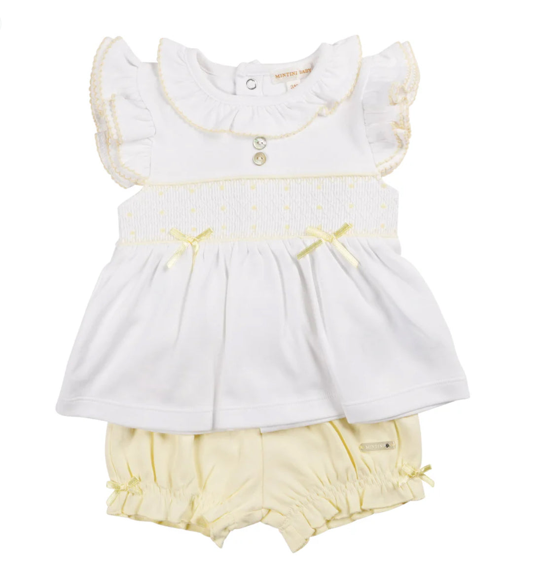 Mintini Top & Bloomer Short-White/Lemon - Pre Order