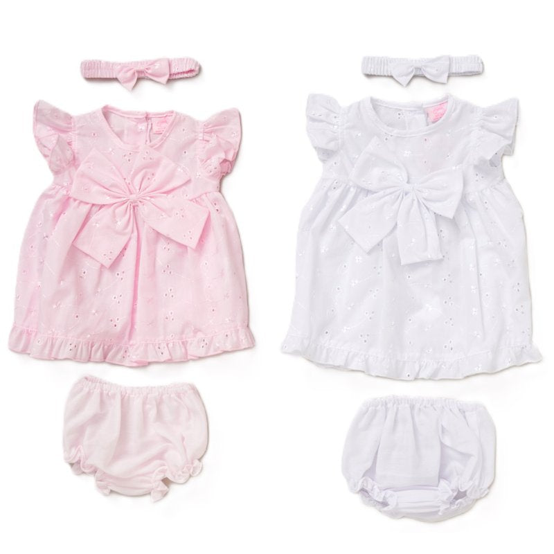 New In Baby Girls Dress, Pants & Headband Set