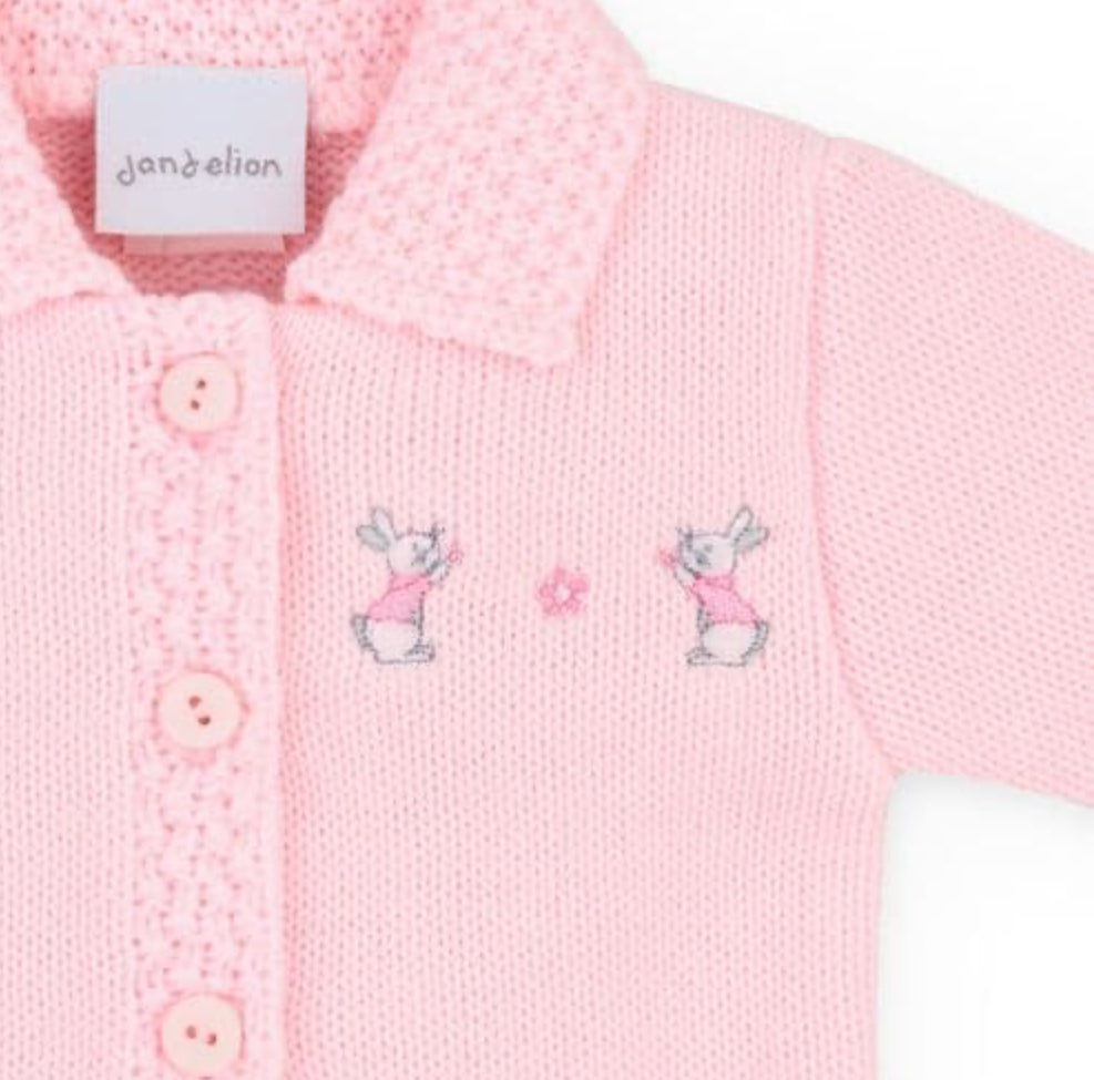 Dandelion Bunny Collared Cardigan - Pink