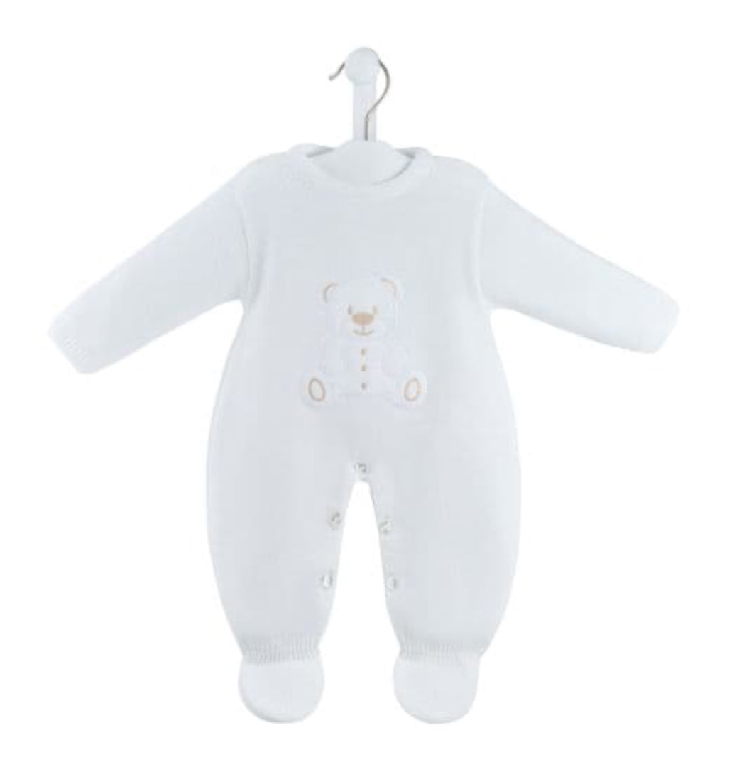 Dandelion Teddy Bear Knitted Onesie - Blue