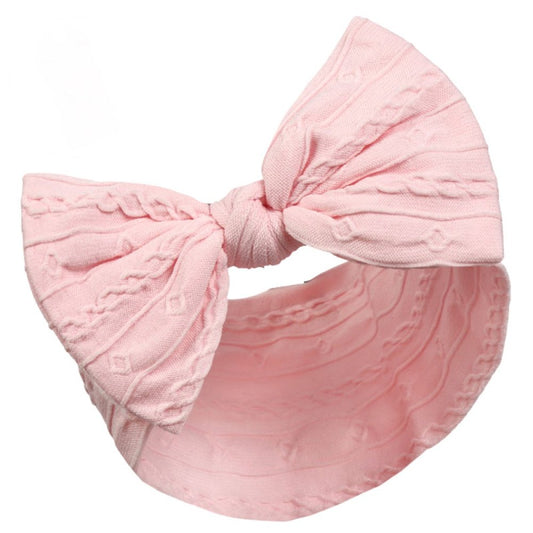 Pink Cable Headband With Bow