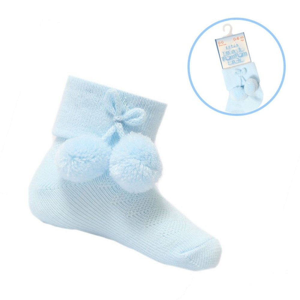 Unisex PomPom Socks - Blue