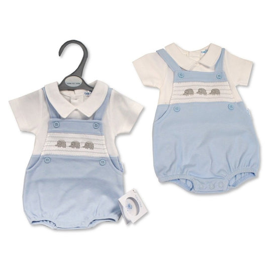 Premature Baby Boys Smocked Romper