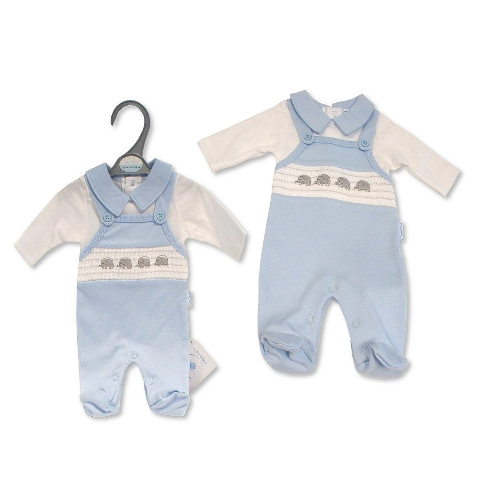 Premature Baby Boys Smocked Sleepsuit