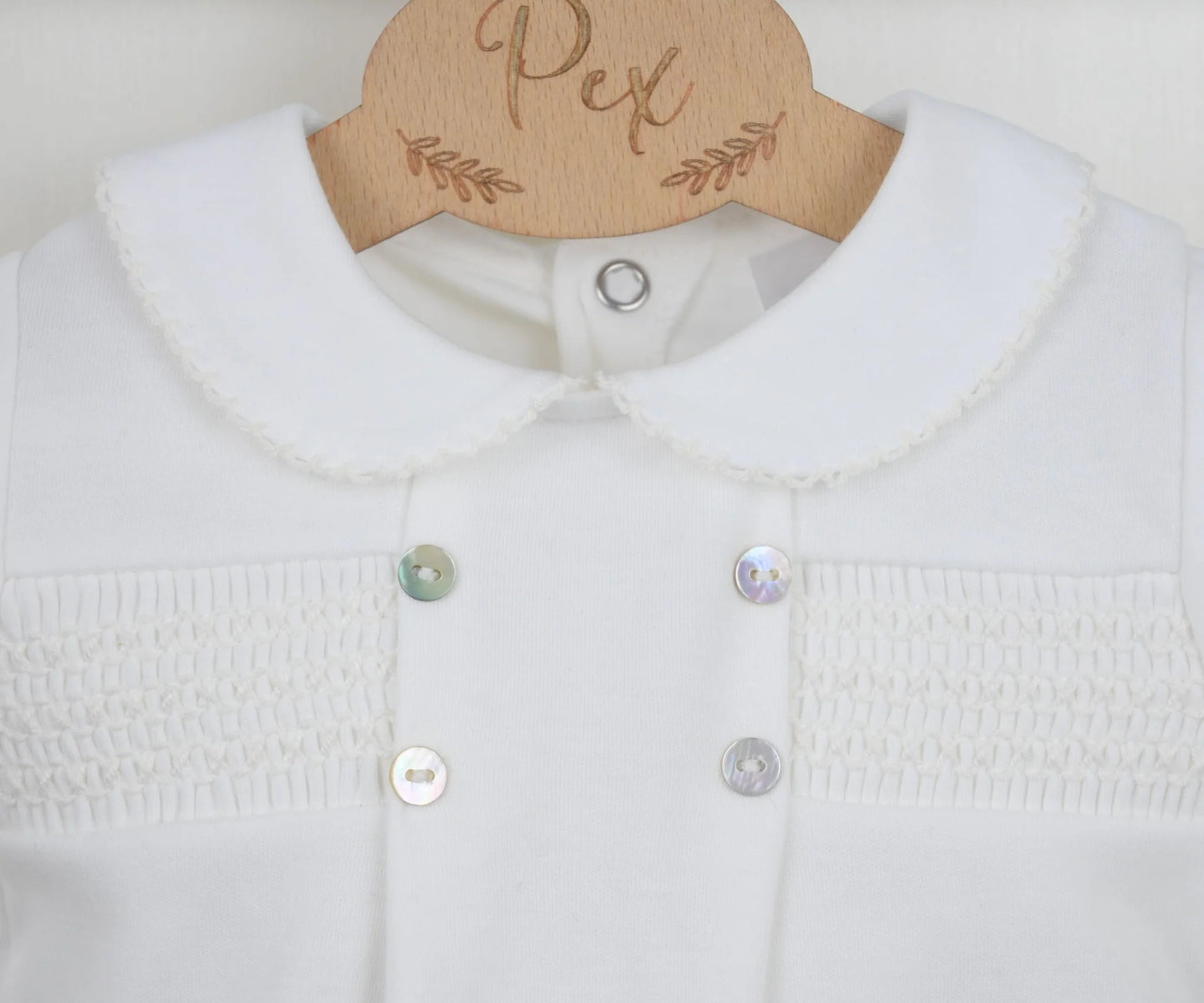 New In PEX Ivory Smocked Cotton Romper