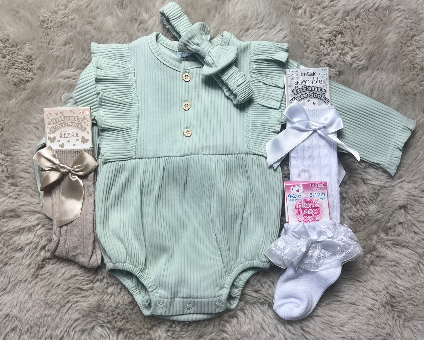 Girls Sage Romper & Headband