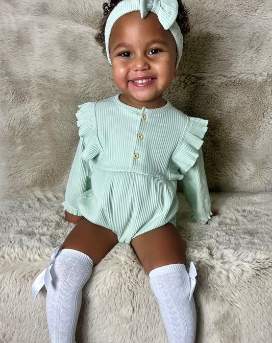 Girls Sage Romper & Headband