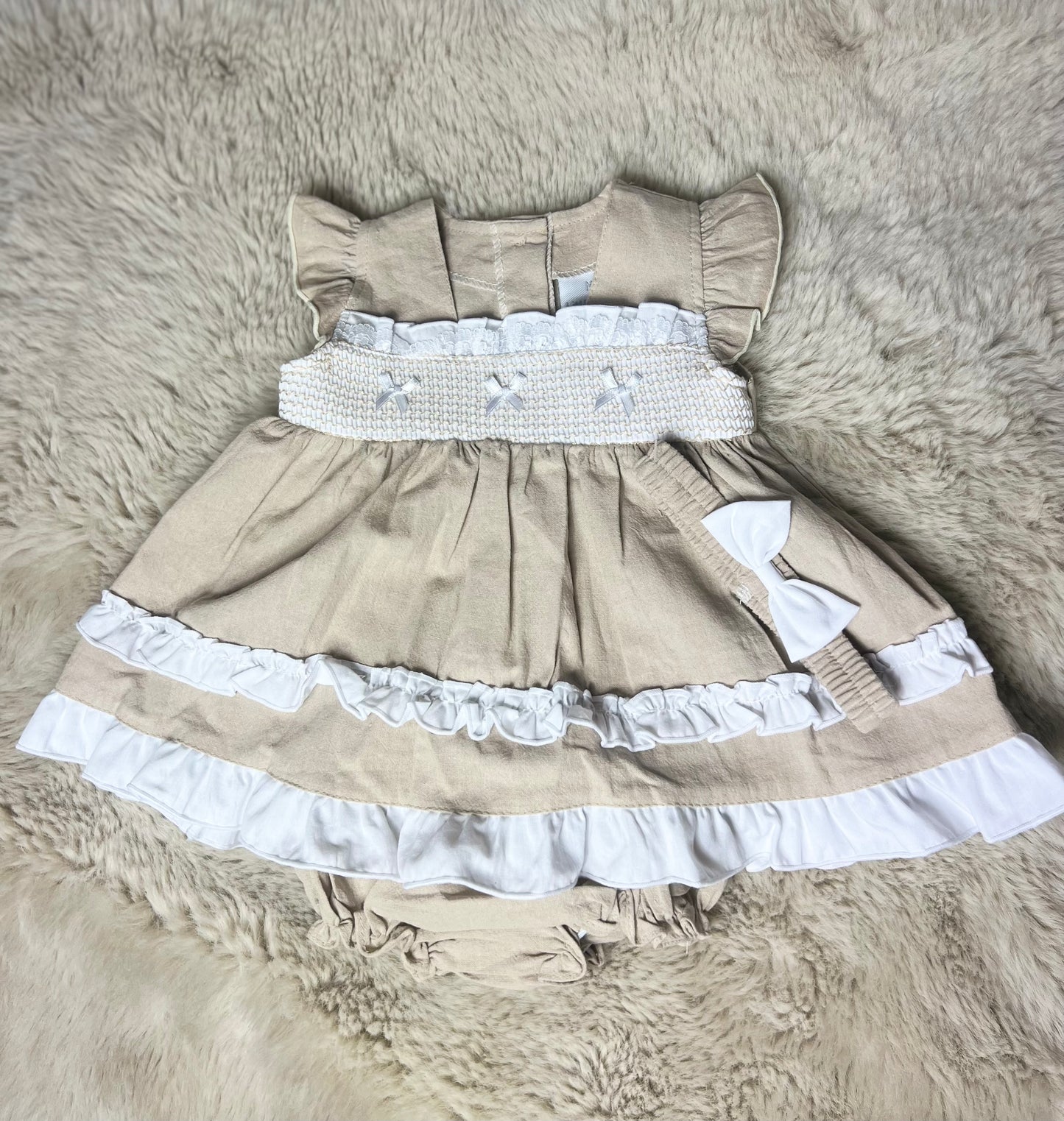 New In Summer Dress & Headband Set - Beige