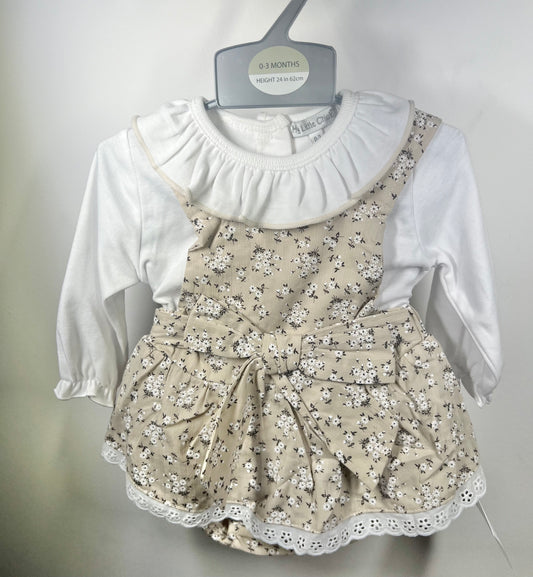 New In Girls Floral Top & Pinafore