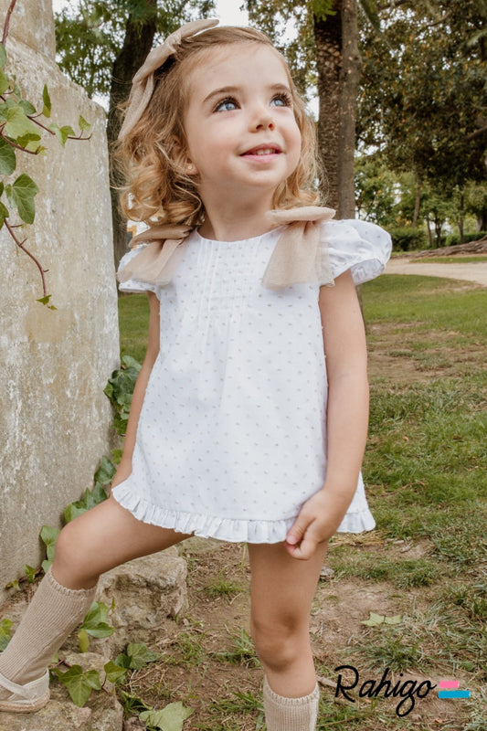 New In Rahigo Girls Dress With Shoulder Bows - Pre Order