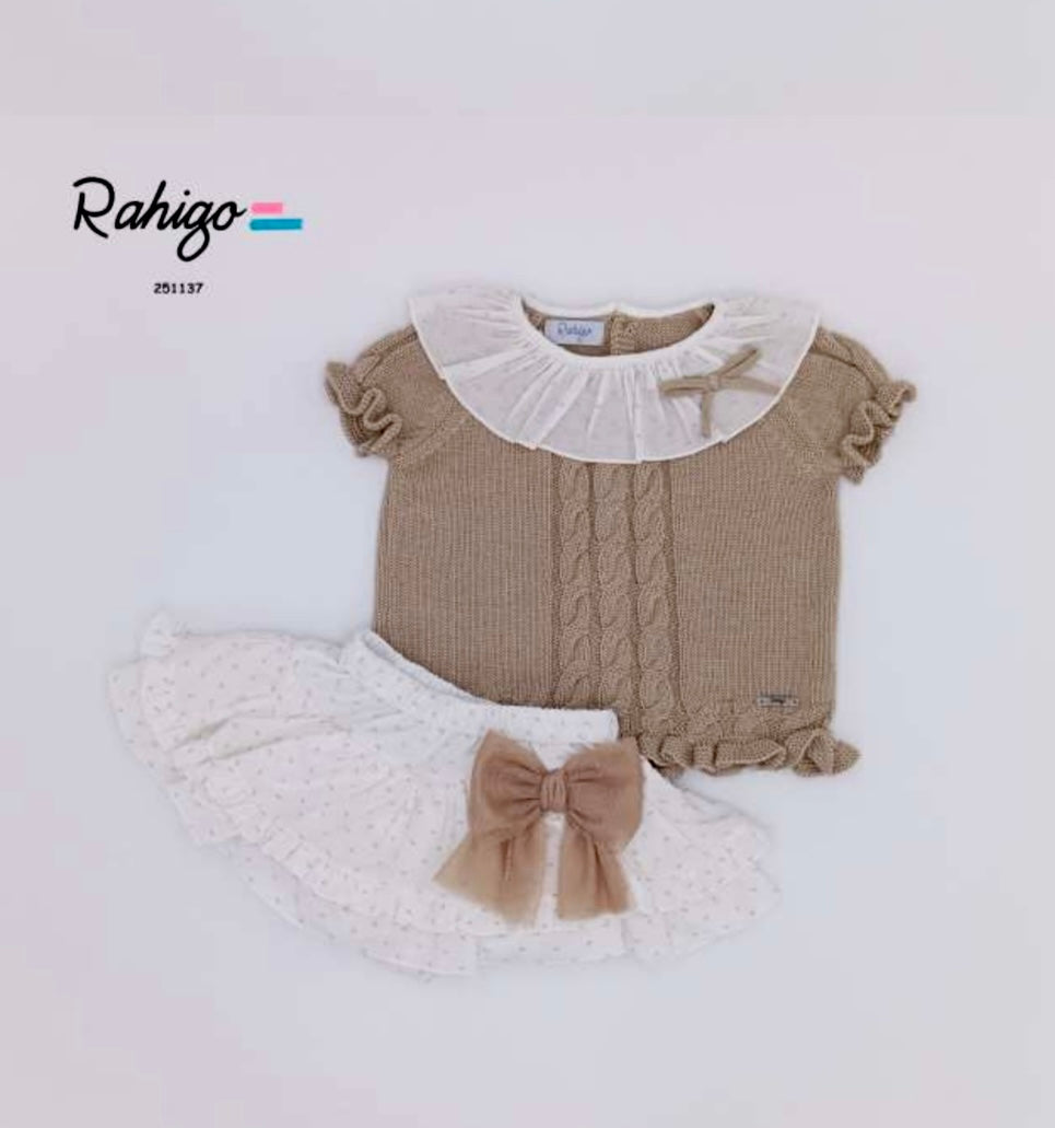 New In Rahigo Girls Camel & Blanco Jumper & Jam Pants - Pre Order