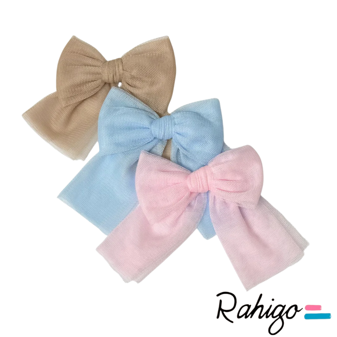 New In Rahigo Tull Bow Hairclip / 3 Colour Choice