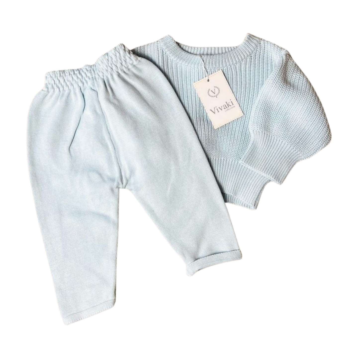 Boys Knitted 2 Piece Set - SKY